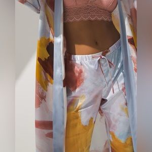 NWT Soma Sensual Satin Brushstroke Print Pajama Pants